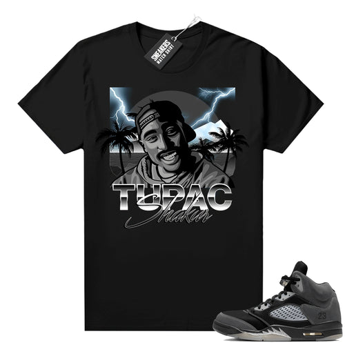 Anthracite 5s Match Tee black Tupac  Anthracite Sneaker tee