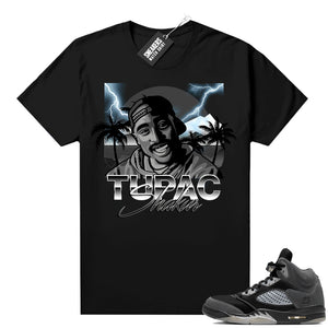 Anthracite 5s Match Tee black Tupac  Anthracite Sneaker tee