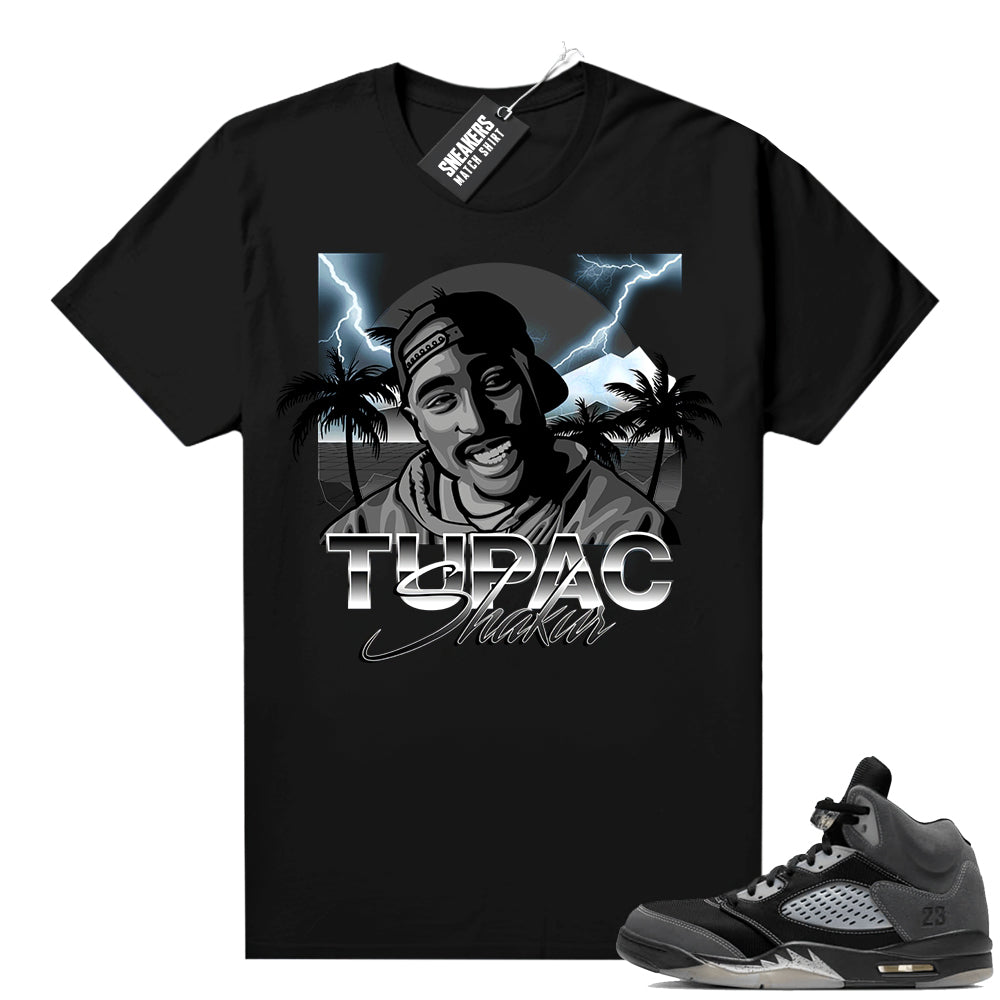Anthracite 5s Match Tee black Tupac  Anthracite Sneaker tee