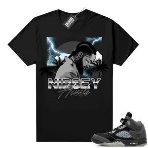 Anthracite 5s Shirt Sneaker tee black Nipsey Hussle  Anthracite Sneaker tee