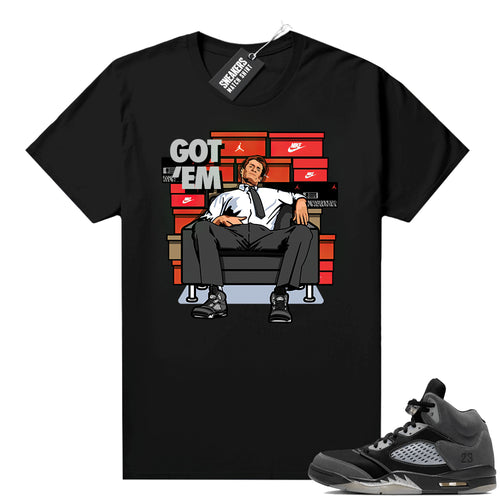 Anthracite 5s Sneaker Tee black Bundy Got EM  Anthracite Sneaker t