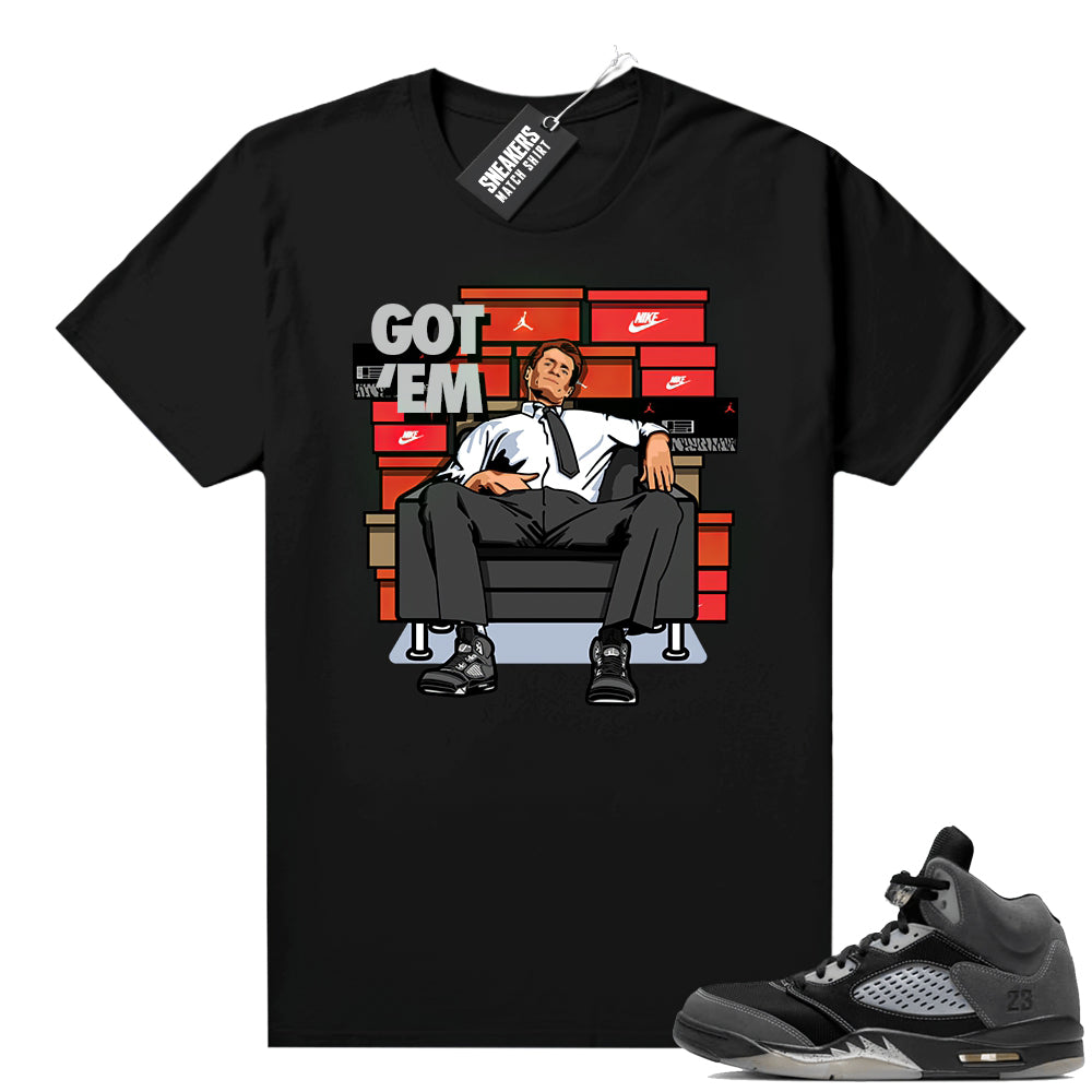 Anthracite 5s Sneaker Tee black Bundy Got EM  Anthracite Sneaker t