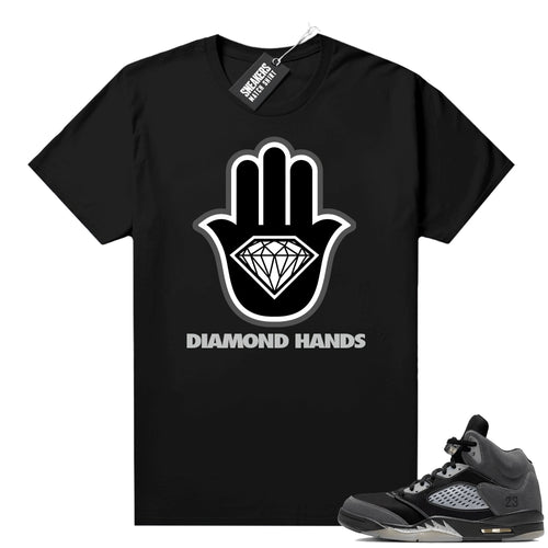 Anthracite 5s Sneaker Tee black Diamond Hands  Anthracite Sneaker te