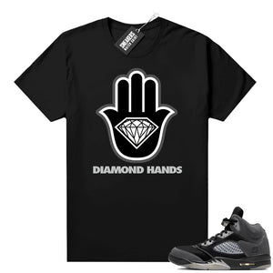 Anthracite 5s Sneaker Tee black Diamond Hands  Anthracite Sneaker te