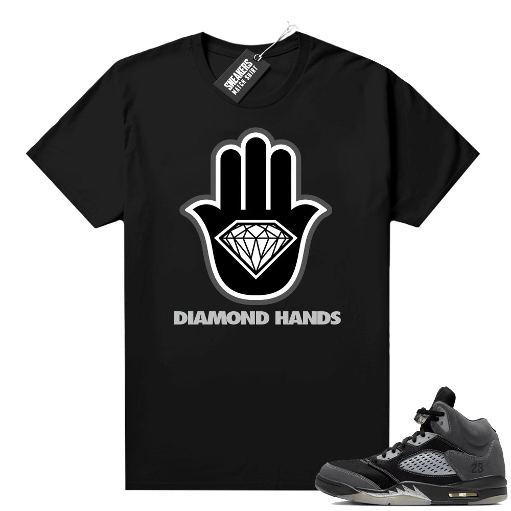 Anthracite 5s Sneaker Tee black Diamond Hands  Anthracite Sneaker te