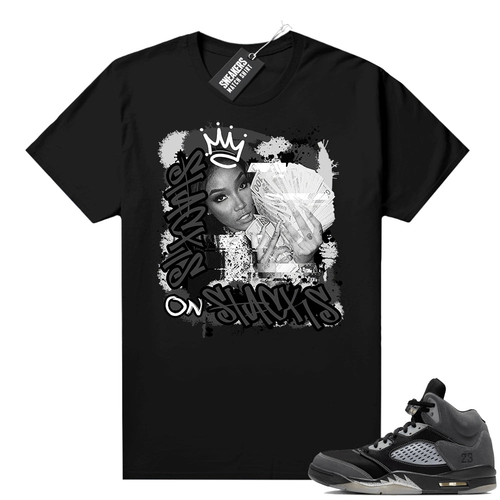 Anthracite 5s Sneaker Tee black Stacks on Stacks  Anthracite Sneaker tee