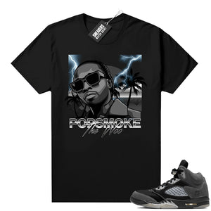 Anthracite 5s Sneaker Tee shirt black Pop Smoke  Anthracite Sneaker tee