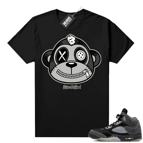 Anthracite 5s match sneaker tee black Misunderstood Monkey  Anthracite Sneaker tee
