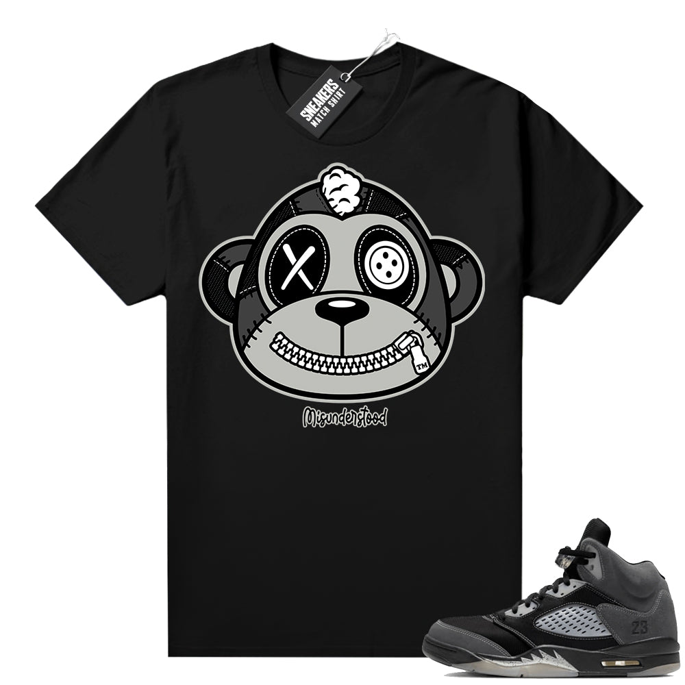 Anthracite 5s match sneaker tee black Misunderstood Monkey  Anthracite Sneaker tee