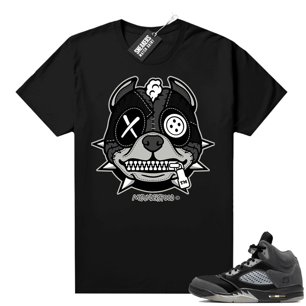 Anthracite 5s shirt black Misunderstood Pitbull  Anthracite Sneaker tee