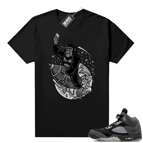 Anthracite Jordan retro 5 shirts black Apes to the Moon  Anthracite Sneaker tee