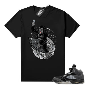 Anthracite Jordan retro 5 shirts black Apes to the Moon  Anthracite Sneaker tee