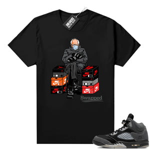 Anthracite Jordan retro 5 shirts black Bernie Meme JSTG  Anthracite Sneaker tee