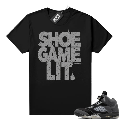 Anthracite Jordan retro 5 shirts black Shoe Game Lit  Anthracite Sneaker tee