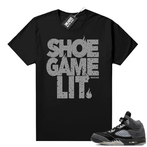 Anthracite Jordan retro 5 shirts black Shoe Game Lit  Anthracite Sneaker tee