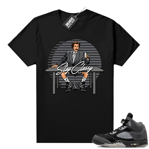 Anthracite Jordan retro 5 shirts black Stay Classy  Anthracite Sneaker tee