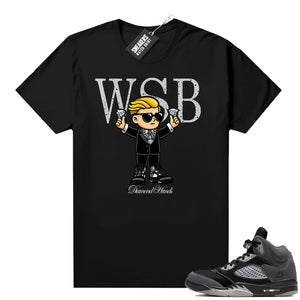 Anthracite Jordan retro 5 shirts black WSB Diamond Hands  Anthracite Sneaker tee
