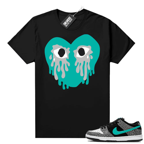 Atmos Dunks shirt Black Crying Heart  Sneaker tees for Jordans