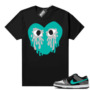 Atmos Dunks shirt Black Crying Heart  Sneaker tees for Jordans