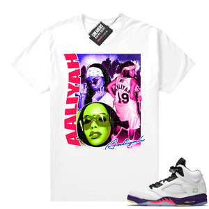 Bel Air 5s Alternate shirts White Aaliyah Vintage Rap  Sneaker Tee