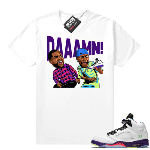 Bel Air 5s Alternate shirts White DAAAMN  Sneaker Tee