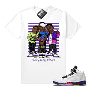 Bel Air 5s Alternate shirts White Everybody Eats B  Sneaker Tee