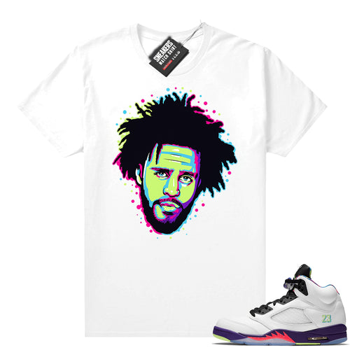 Bel Air 5s Alternate shirts White J Cole Pop Art  Sneaker Tee